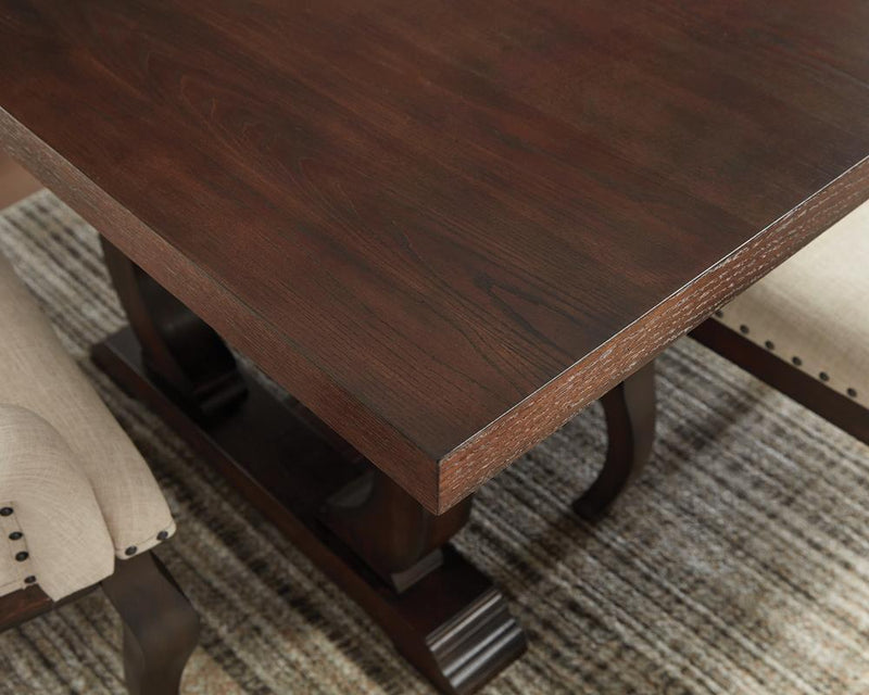 Brockway Trestle Dining Table Antique Java - Theo's Factory Direct Mattress & Furniture (Columbus, OH)