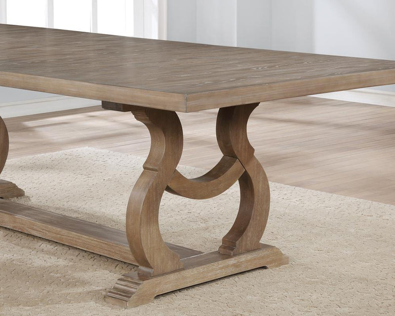Brockway Trestle Dining Table Barley Brown - Theo's Factory Direct Mattress & Furniture (Columbus, OH)