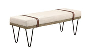 Austin Upholstered Bench Beige and Black - Theo's Factory Direct Mattress & Furniture (Columbus, OH)