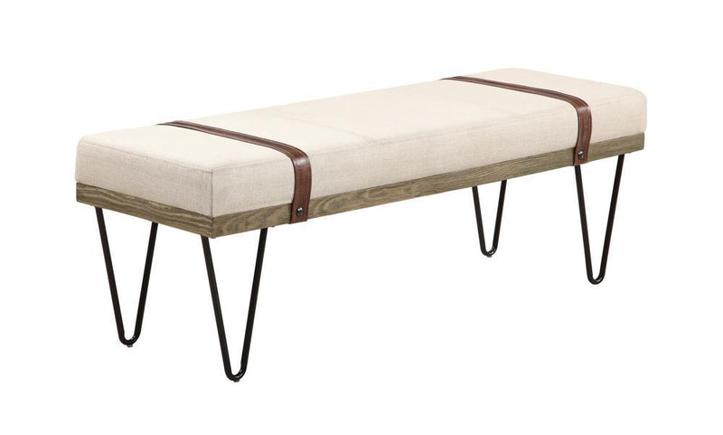 Austin Upholstered Bench Beige and Black - Theo's Factory Direct Mattress & Furniture (Columbus, OH)