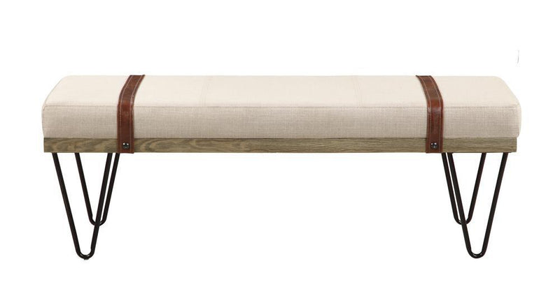 Austin Upholstered Bench Beige and Black - Theo's Factory Direct Mattress & Furniture (Columbus, OH)