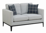 Apperson Cushioned Back Loveseat Light Grey - Theo's Factory Direct Mattress & Furniture (Columbus, OH)