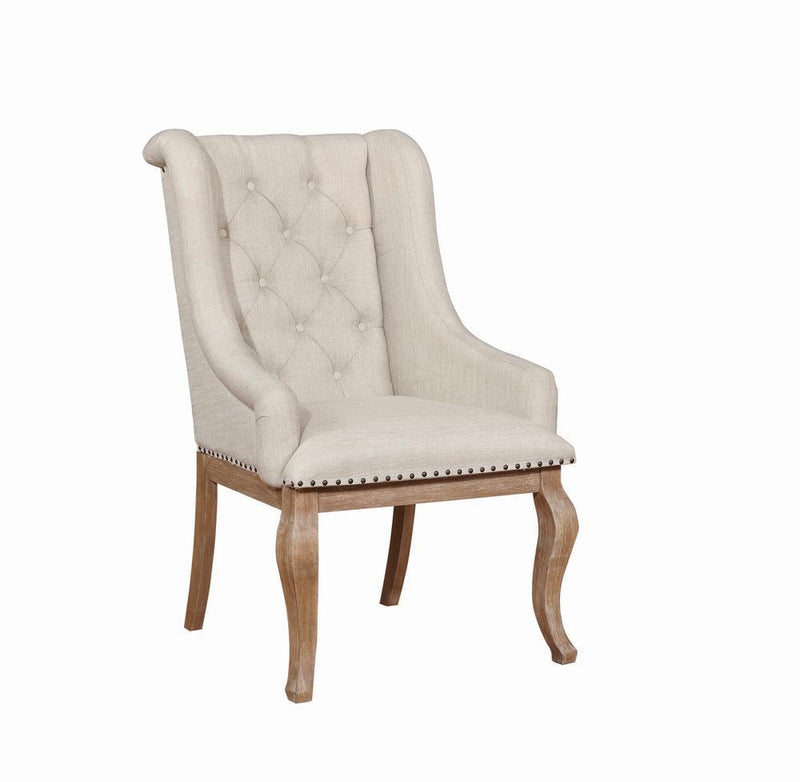 Brockway Tufted Arm Chairs Cream and Barley Brown (Set of 2) - Theo's Factory Direct Mattress & Furniture (Columbus, OH)
