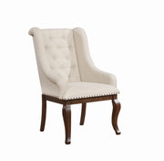Brockway Tufted Arm Chairs Cream and Antique Java (Set of 2) - Theo's Factory Direct Mattress & Furniture (Columbus, OH)