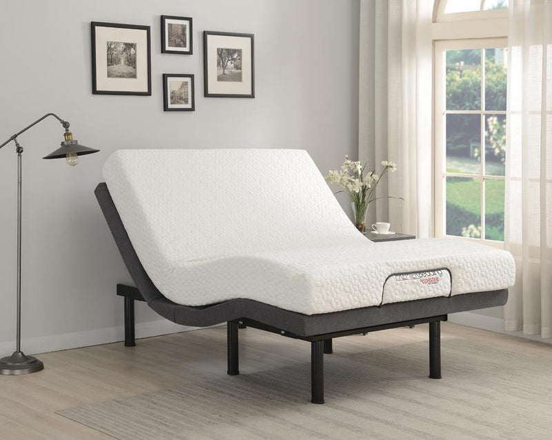 Negan Eastern King, E.King, Queen, & Twin XL Adjustable Bed Base Grey and Black - Theo's Factory Direct Mattress & Furniture (Columbus, OH)