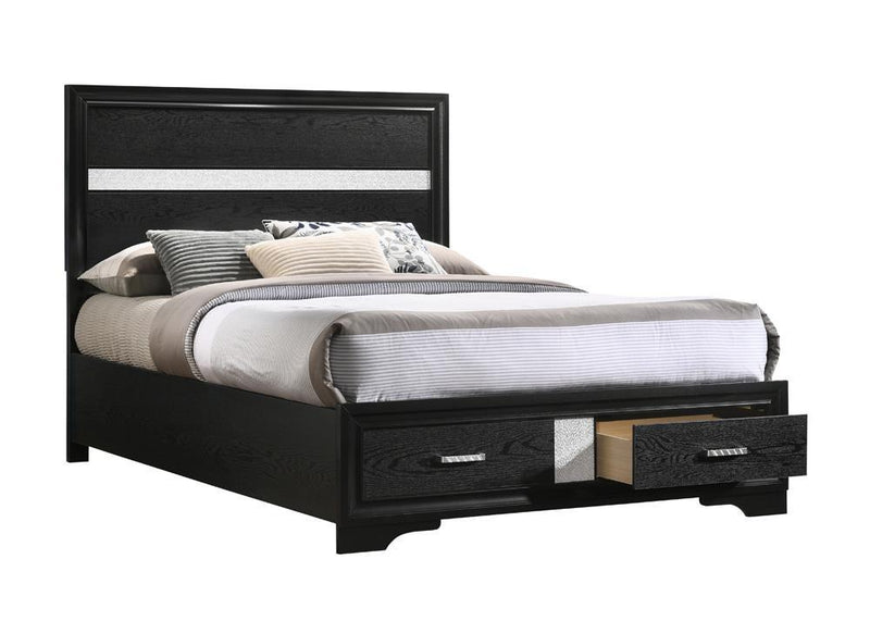 Miranda Full & Twin Storage Bed Black - Theo's Factory Direct Mattress & Furniture (Columbus, OH)