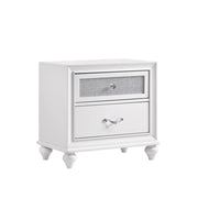 Barzini 2-drawer Nightstand White - Theo's Factory Direct Mattress & Furniture (Columbus, OH)