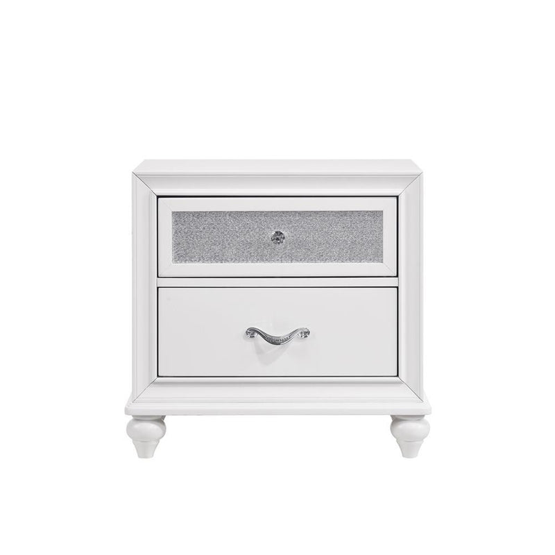 Barzini 2-drawer Nightstand White - Theo's Factory Direct Mattress & Furniture (Columbus, OH)