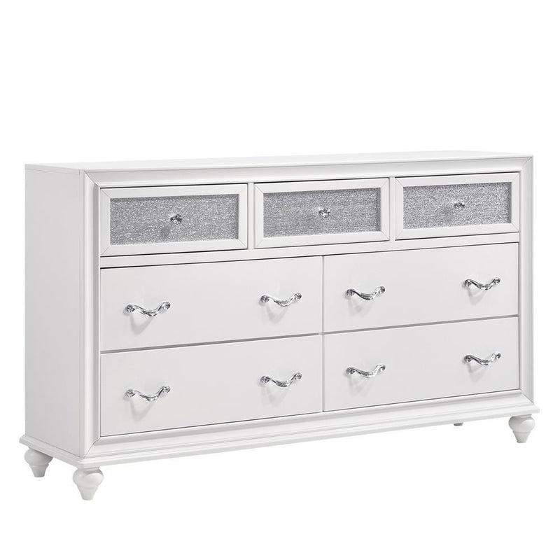 Barzini 7-drawer Dresser White - Theo's Factory Direct Mattress & Furniture (Columbus, OH)