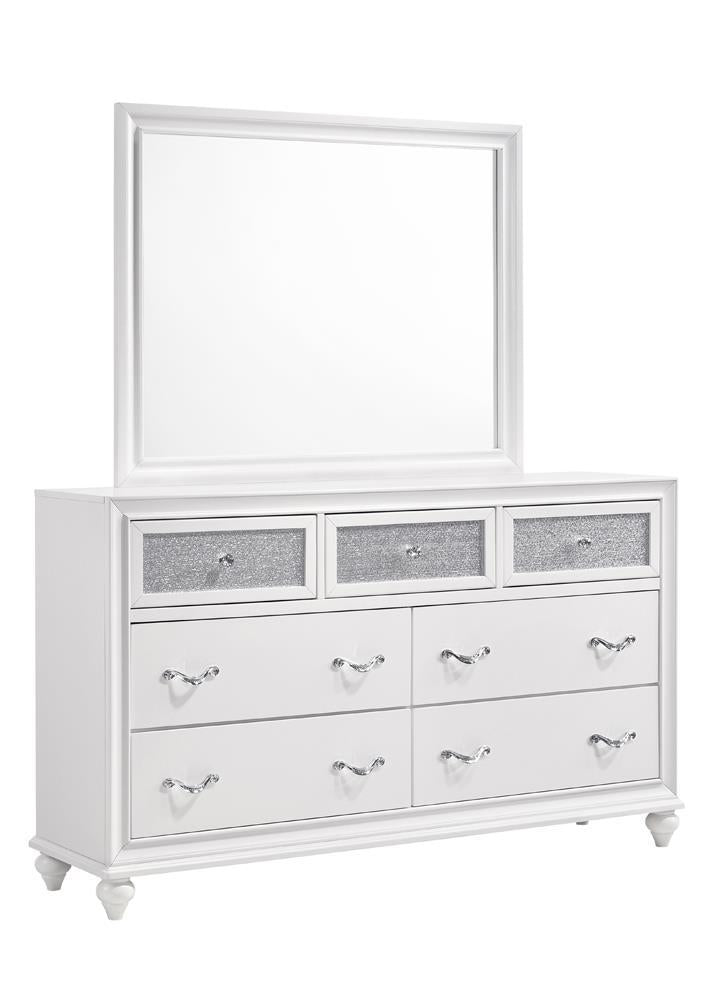 Barzini Rectangle Dresser Mirror White - Theo's Factory Direct Mattress & Furniture (Columbus, OH)