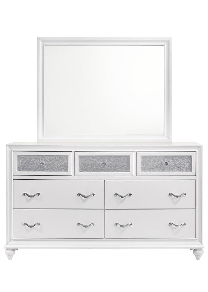 Barzini Rectangle Dresser Mirror White - Theo's Factory Direct Mattress & Furniture (Columbus, OH)