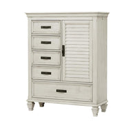 Franco 5-drawer Door Chest Antique White - Theo's Factory Direct Mattress & Furniture (Columbus, OH)