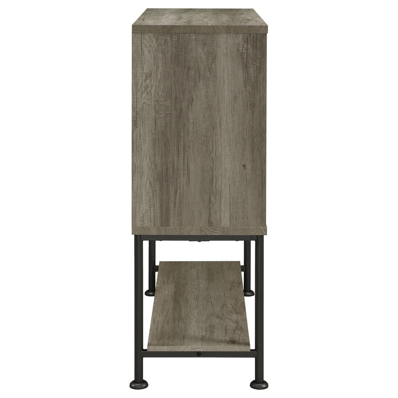 Claremont Sliding Door Bar Cabinet with Lower Shelf Grey Driftwood - Theo's Factory Direct Mattress & Furniture (Columbus, OH)