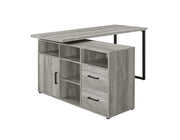 Hertford L-shape Office Desk with Storage Grey Driftwood - Theo's Factory Direct Mattress & Furniture (Columbus, OH)