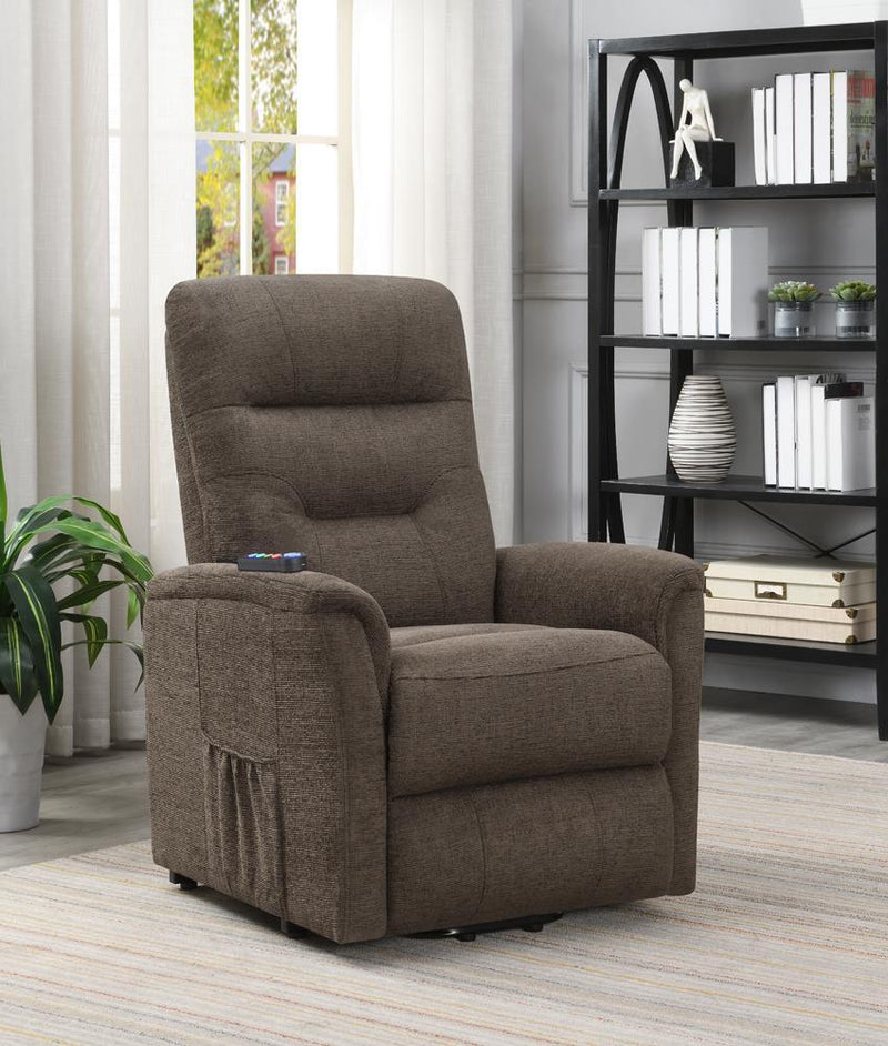Henrietta Power Lift Recliner with Storage Pocket Brown - Theo's Factory Direct Mattress & Furniture (Columbus, OH)