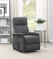 Herrera Power Lift Recliner with Wired Remote Charcoal - Theo's Factory Direct Mattress & Furniture (Columbus, OH)