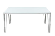 Pauline Rectangular Dining Table with Metal Leg White and Chrome - Theo's Factory Direct Mattress & Furniture (Columbus, OH)