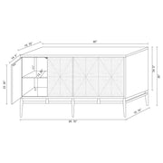 Zira Sunburst 4-door Accent Cabinet Brown and Antique Gold - Theo's Factory Direct Mattress & Furniture (Columbus, OH)