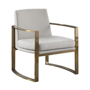 Cory Concave Metal Arm Accent Chair Cream and Bronze - Theo's Factory Direct Mattress & Furniture (Columbus, OH)