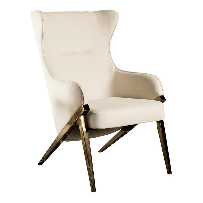 Walker Upholstered Accent Chair Cream and Bronze - Theo's Factory Direct Mattress & Furniture (Columbus, OH)