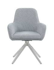 Abby Flare Arm Side Chair Light Grey and Chrome - Theo's Factory Direct Mattress & Furniture (Columbus, OH)