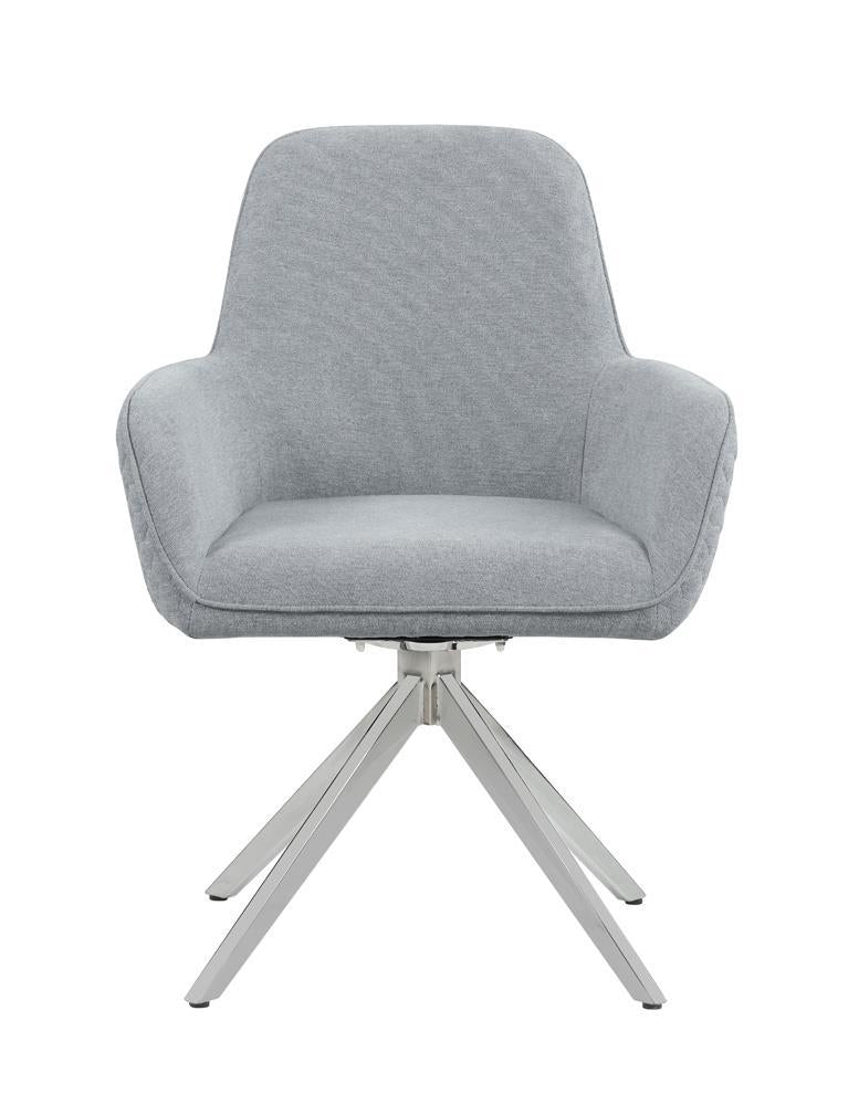 Abby Flare Arm Side Chair Light Grey and Chrome - Theo's Factory Direct Mattress & Furniture (Columbus, OH)