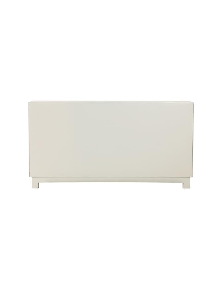 Voula Rectangular 4-door Accent Cabinet White and Gold - Theo's Factory Direct Mattress & Furniture (Columbus, OH)
