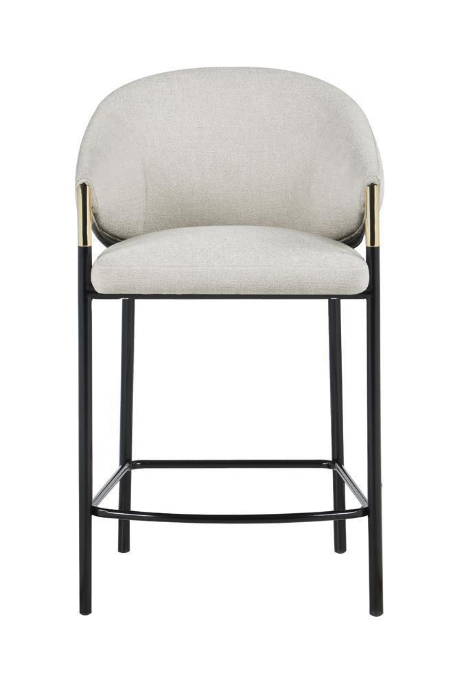 Chadwick Sloped Arm Counter Height Stools Beige and Glossy Black (Set of 2) - Theo's Factory Direct Mattress & Furniture (Columbus, OH)