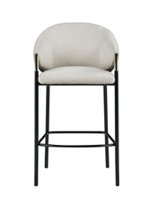 Chadwick Sloped Arm Bar Stools Beige and Glossy Black (Set of 2) - Theo's Factory Direct Mattress & Furniture (Columbus, OH)