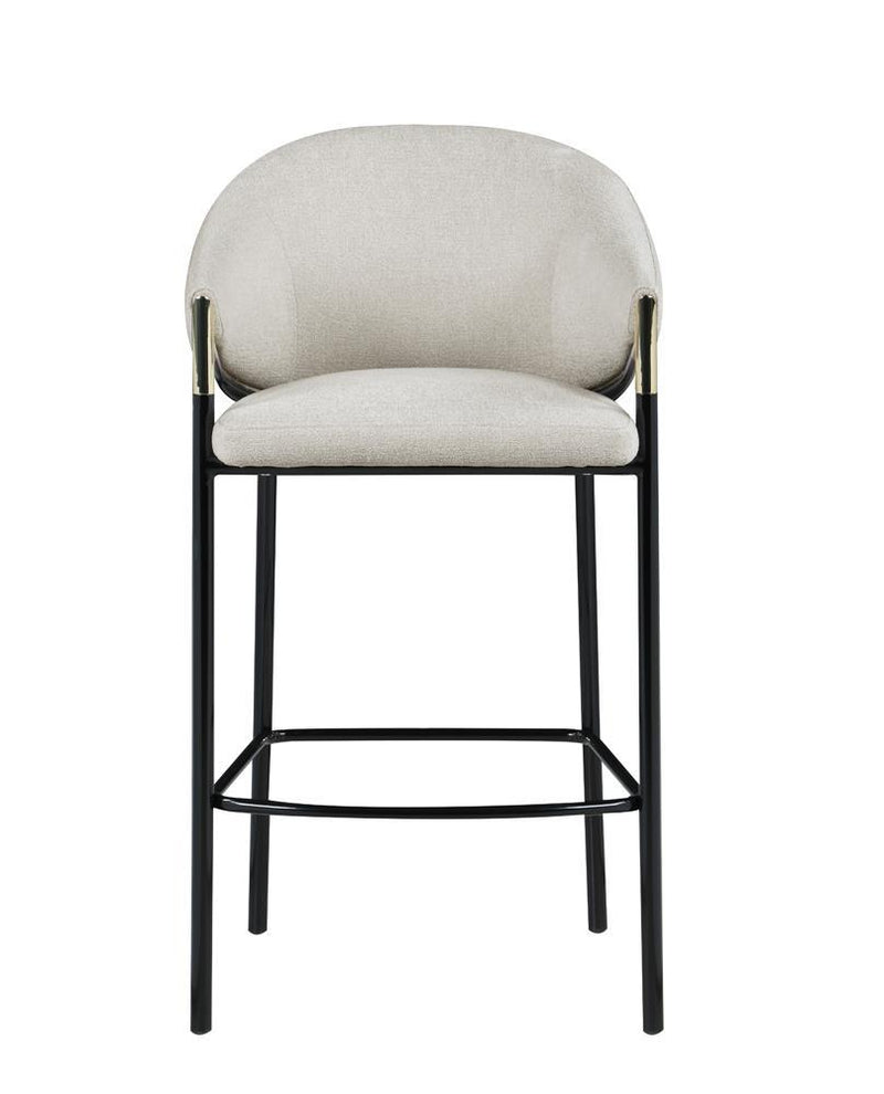 Chadwick Sloped Arm Bar Stools Beige and Glossy Black (Set of 2) - Theo's Factory Direct Mattress & Furniture (Columbus, OH)