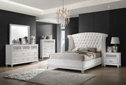Barzini California King, Eking, & Queen Wingback Tufted Bed White - Theo's Factory Direct Mattress & Furniture (Columbus, OH)