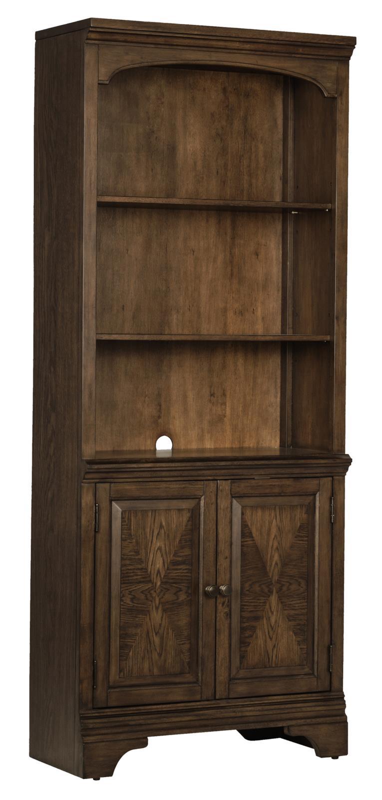 Hartshill Bookcase with Cabinet Burnished Oak - Theo's Factory Direct Mattress & Furniture (Columbus, OH)