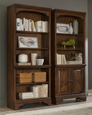 Hartshill 5-shelf Bookcase Burnished Oak - Theo's Factory Direct Mattress & Furniture (Columbus, OH)