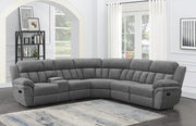 Bahrain 6-piece Upholstered Motion Sectional Charcoal - Theo's Factory Direct Mattress & Furniture (Columbus, OH)