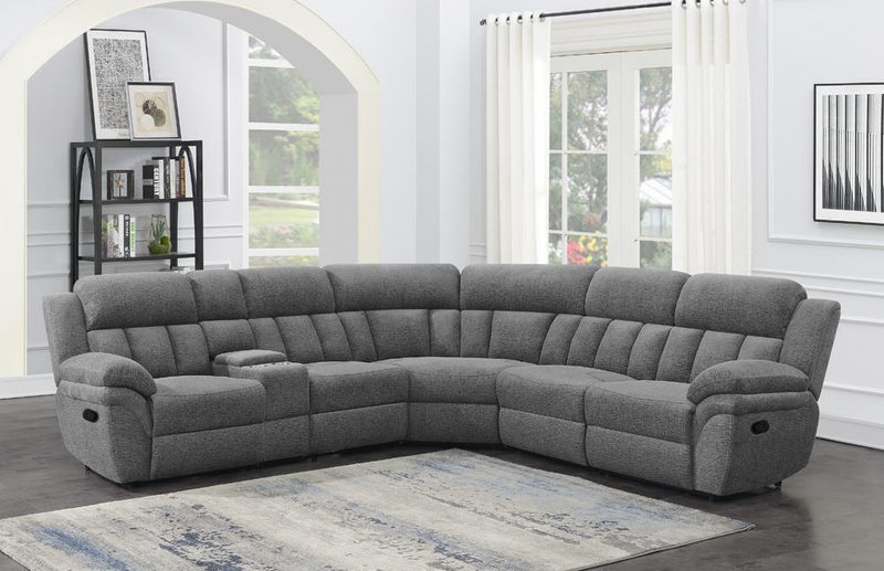 Bahrain 6-piece Upholstered Motion Sectional Charcoal - Theo's Factory Direct Mattress & Furniture (Columbus, OH)