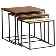Belcourt 3-piece Square Nesting Tables Natural and Black - Theo's Factory Direct Mattress & Furniture (Columbus, OH)