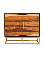 Zara 2-door Accent Cabinet Black Walnut and Gold - Theo's Factory Direct Mattress & Furniture (Columbus, OH)