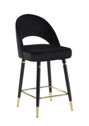 Lindsey Arched Back Upholstered Counter Height Stools Black (Set of 2) - Theo's Factory Direct Mattress & Furniture (Columbus, OH)