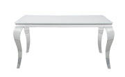 Carone Rectangular Glass Top Dining Table White and Chrome - Theo's Factory Direct Mattress & Furniture (Columbus, OH)