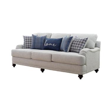 Glenn Recessed Arms Sofa Light Grey - Theo's Factory Direct Mattress & Furniture (Columbus, OH)