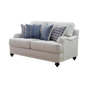 Glenn Recessed Arms Loveseat Light Grey - Theo's Factory Direct Mattress & Furniture (Columbus, OH)