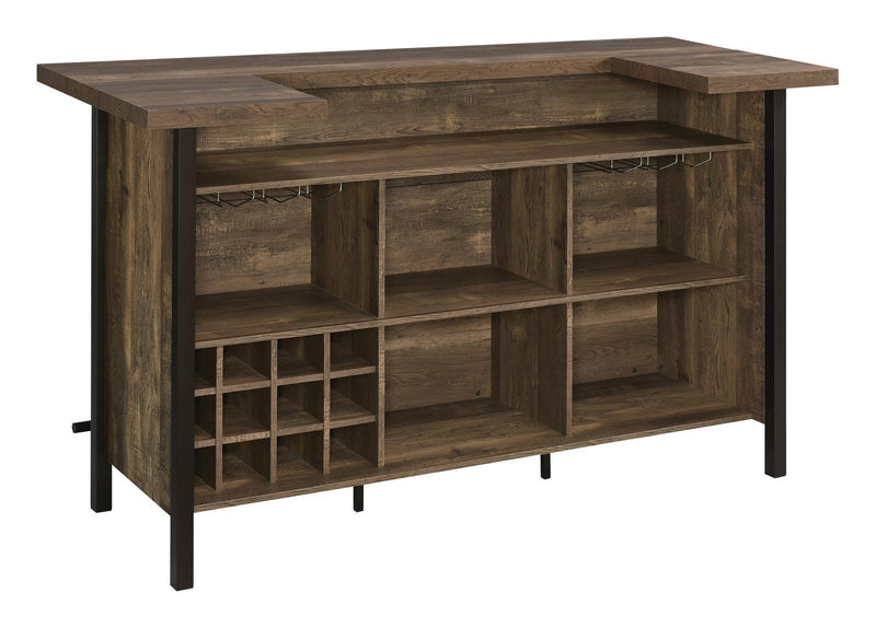 Bellemore Rectangular Storage Bar Unit Rustic Oak - Theo's Factory Direct Mattress & Furniture (Columbus, OH)
