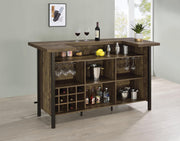 Bellemore Rectangular Storage Bar Unit Rustic Oak - Theo's Factory Direct Mattress & Furniture (Columbus, OH)