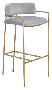 Comstock Upholstered Low Back Stool Grey and Gold - Theo's Factory Direct Mattress & Furniture (Columbus, OH)