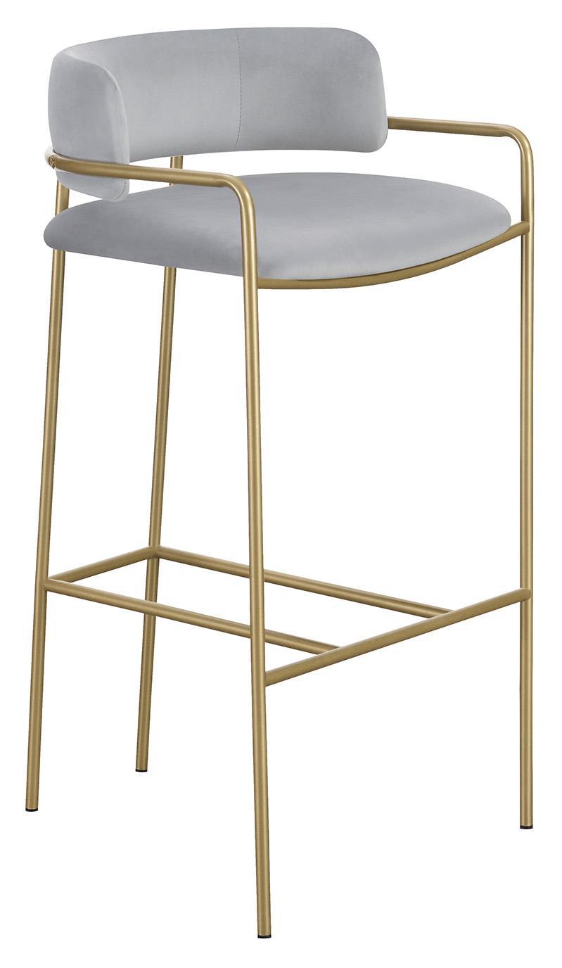 Comstock Upholstered Low Back Stool Grey and Gold - Theo's Factory Direct Mattress & Furniture (Columbus, OH)