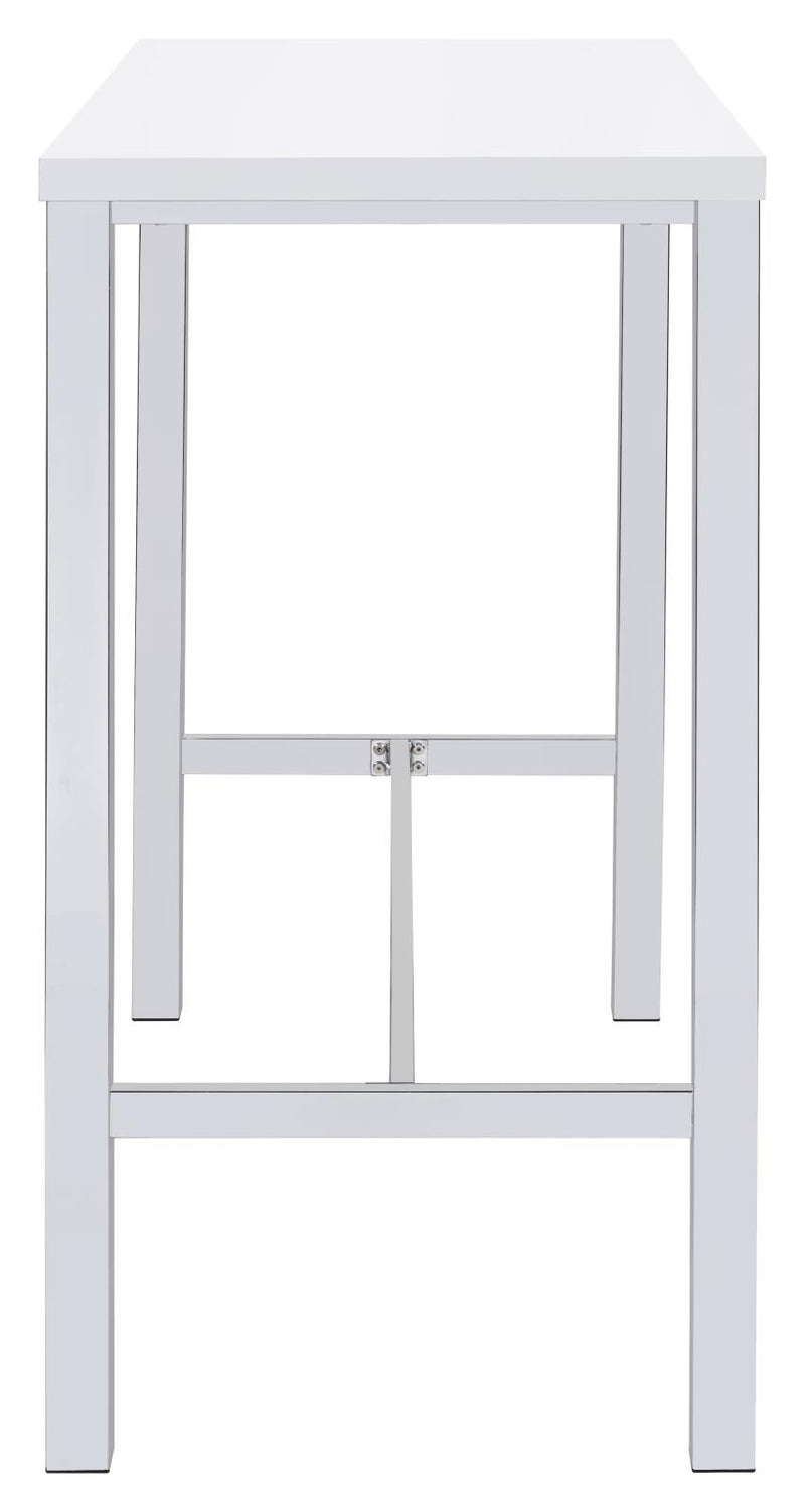 Natividad 5-piece Bar Set White High Gloss and Chrome - Theo's Factory Direct Mattress & Furniture (Columbus, OH)