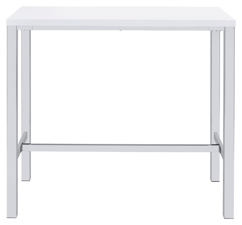 Natividad 5-piece Bar Set White High Gloss and Chrome - Theo's Factory Direct Mattress & Furniture (Columbus, OH)