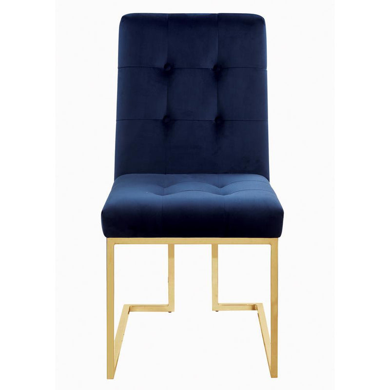 Cisco Tufted Back Side Chairs Ink Blue (Set of 2) - Theo's Factory Direct Mattress & Furniture (Columbus, OH)
