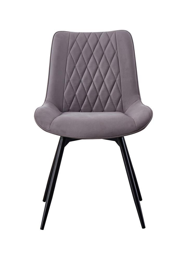 Diggs Upholstered Tufted Swivel Dining Chairs Grey and Gunmetal (Set of 2) - Theo's Factory Direct Mattress & Furniture (Columbus, OH)