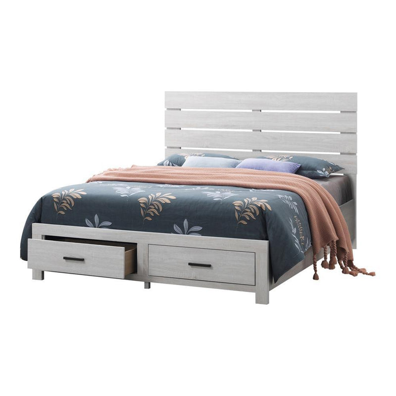 Brantford Eastern King Panel Bed Coastal White - Theo's Factory Direct Mattress & Furniture (Columbus, OH)